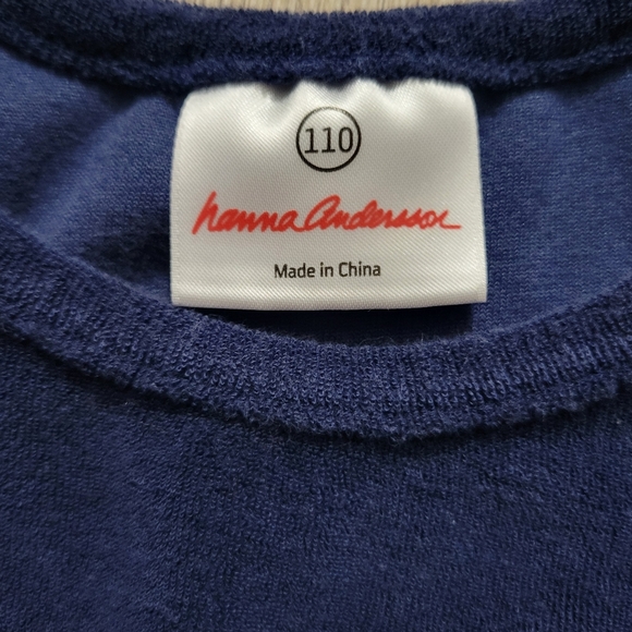 Hanna Andersson French Terry Cloth Tank Romper Youth 110 size 5 Blue Towel Pool - Picture 3 of 6